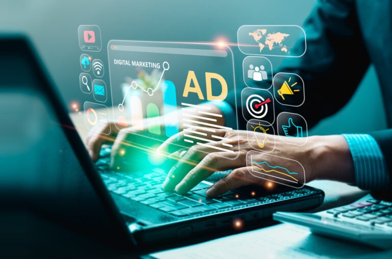 Digital marketing commerce online sale concept, Promotion of products or services through digital channels search engine, social media, email, website, Digital Marketing Strategies and Goals